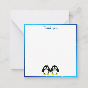 Penguin Couple Thank You Note Card