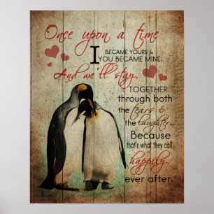 Penguin Couples Once Upon A Time Wedding Gifts Poster