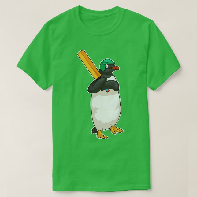 Penguin Cricket Cricket bat T-Shirt (Design Front)