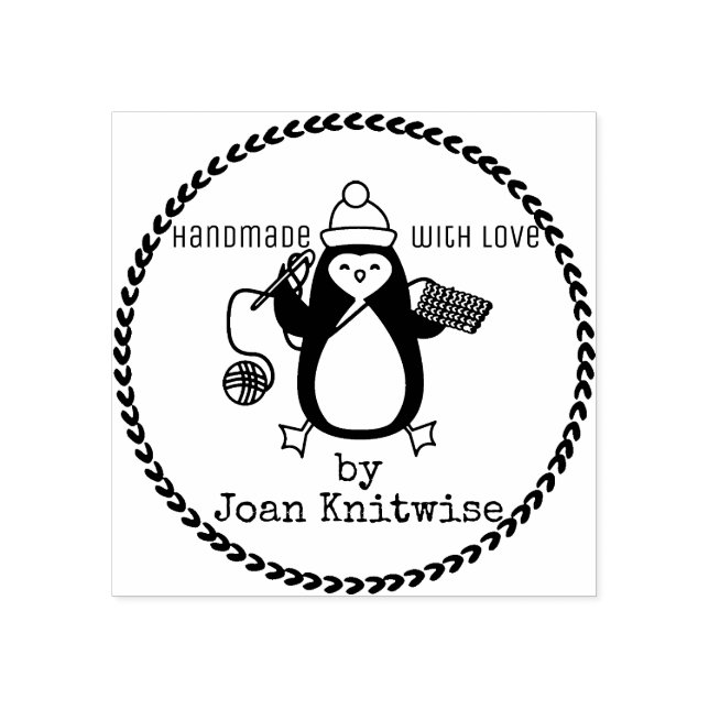 Penguin crochet hook yarn Christmas handmade by Rubber Stamp (Imprint)