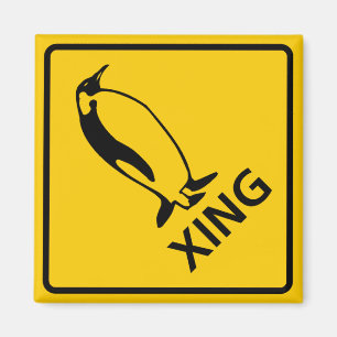 Penguin Crossing Highway Sign Magnet