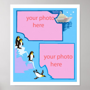 penguin customisable photo poster FROM 14.95