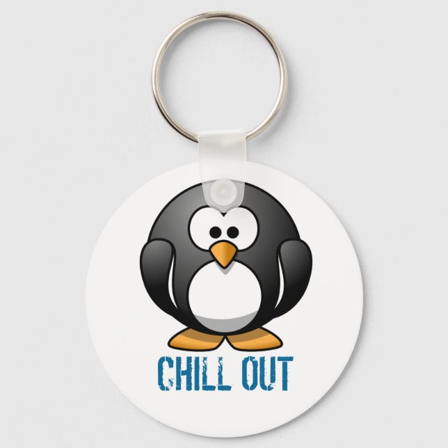 Penguin (customise the text) key ring (Front)