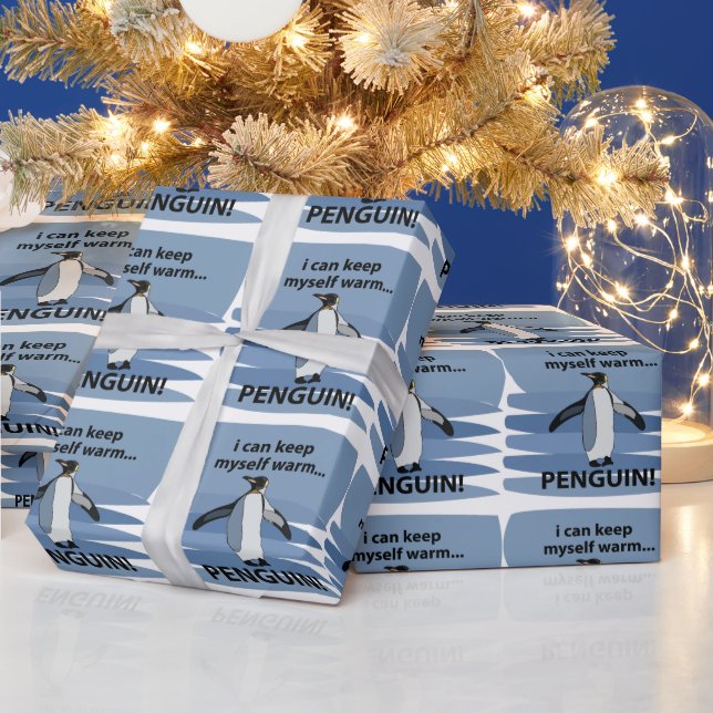 Penguin Cute Animal Funny Birthday Wrapping Paper (Holidays)