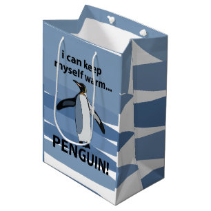 Penguin Cute Bird Funny Birthday Party Medium Gift Bag