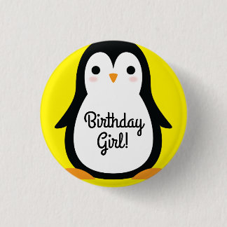 Penguin Cute Kids Birthday Party 3 Cm Round Badge
