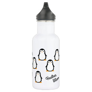 Penguin Cute Kids Water Bottle with Name