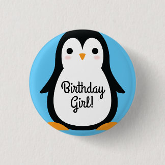 Penguin Cute Winter 1st Birthday Button Pin