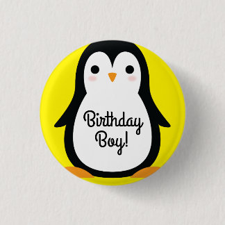 Penguin Cute Winter 1st Birthday Button Pin