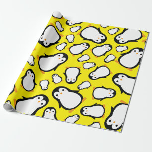 Penguin Cute Winter 1st Birthday Wrapping Paper