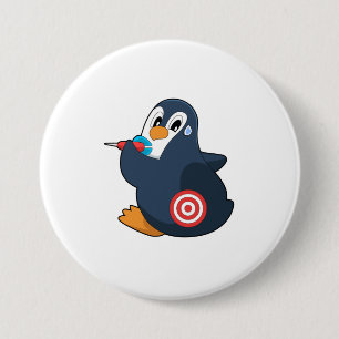 Penguin Darts Dart Dartboard 7.5 Cm Round Badge