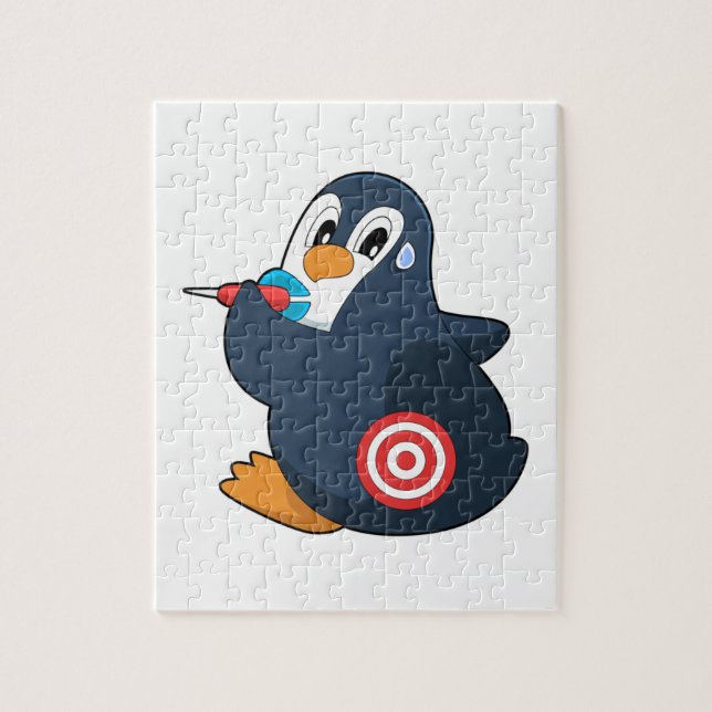 Penguin Darts Dart Dartboard Jigsaw Puzzle (Vertical)