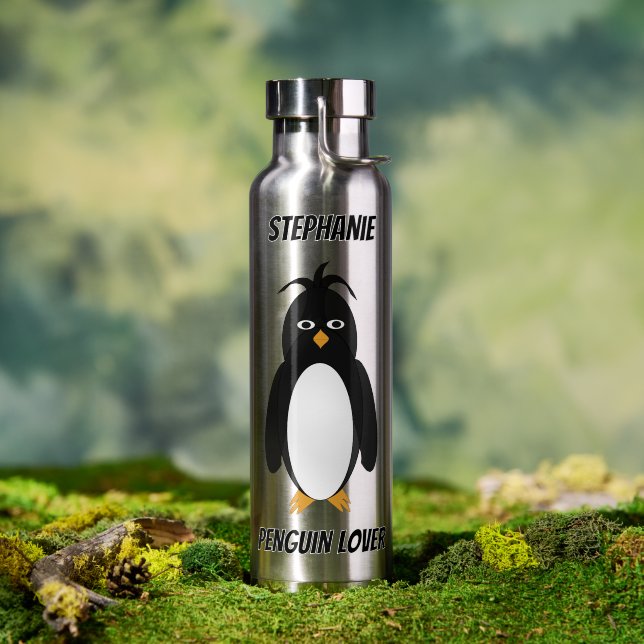 Penguin Design Any Colour Background Water Bottle (Outdoor (Rotated))