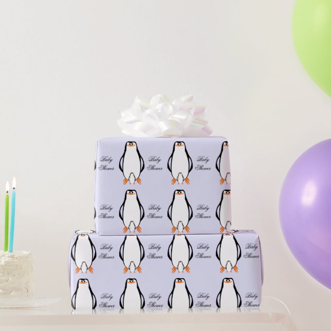 Penguin Design Baby Shower Wrapping Paper (Party Gifts)