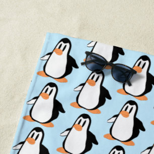 Penguin Design Beach Towel