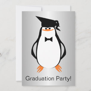 Penguin Design Graduation Party Invitation