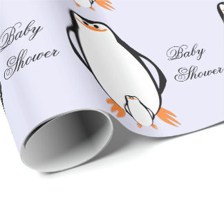 Penguin Design Personalised Baby Shower Wrapping Paper