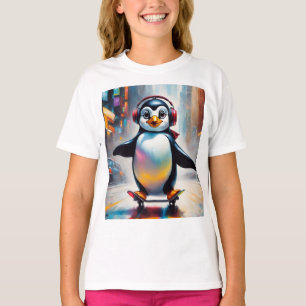Penguin Digital Art Painting Cool T-Shirt