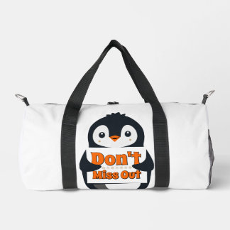Penguin Don't Miss Out Throw Pillow Duffle Bag