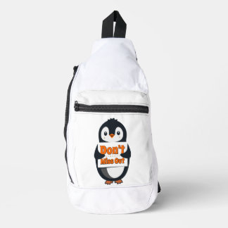 Penguin Don't Miss Out Throw Pillow Sling Bag