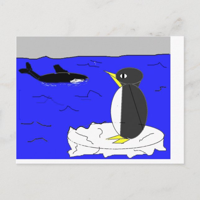 Penguin Drawing Postcard (Front)