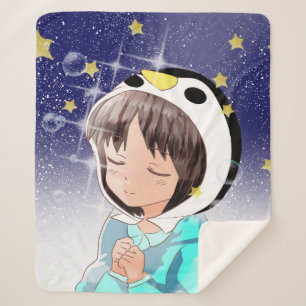 Penguin Dreams Sherpa Blanket