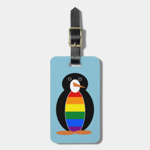 Penguin Dressed in the Gay Pride Rainbow Flag Luggage Tag