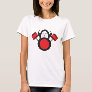Penguin Drummer Music Cute T-Shirt
