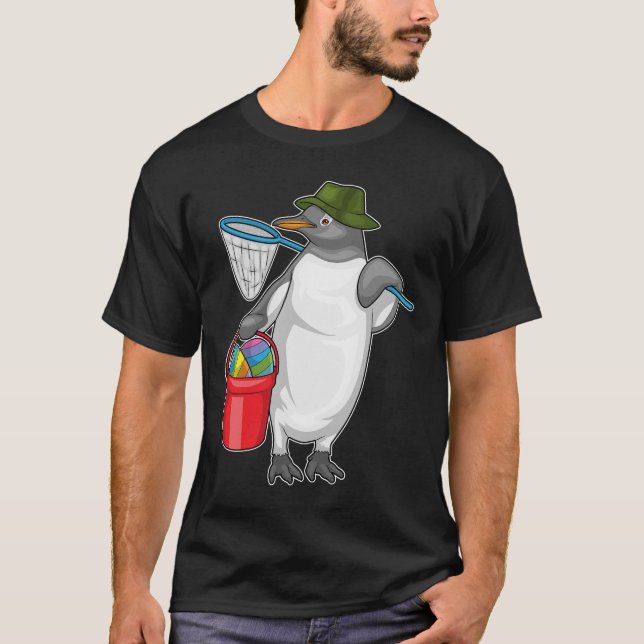Penguin Easter Easter egg Fishing T-Shirt (Front)