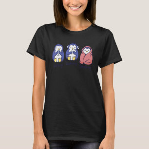 Penguin Eating Gaming Sleeping Cute Penguin T-Shirt