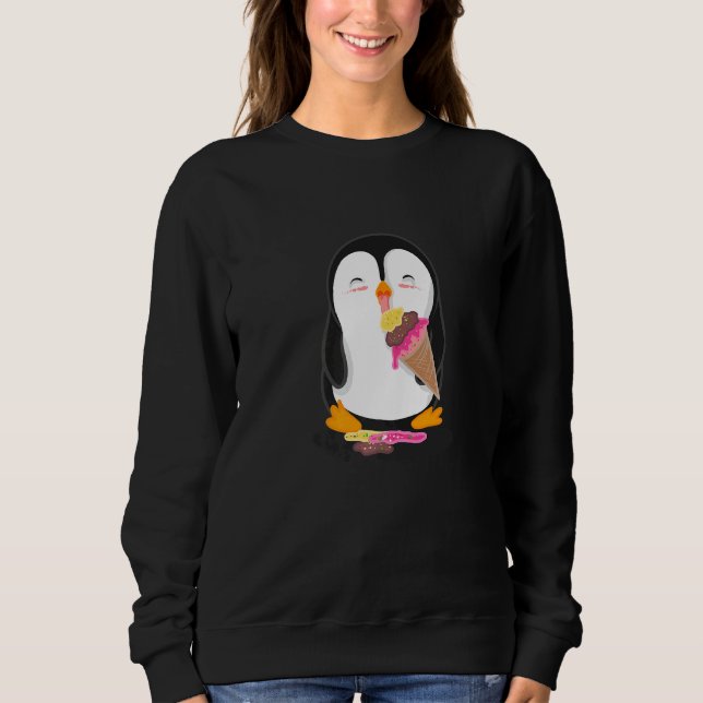 Penguin Eating Ice Cream Sweatshirt (Front)