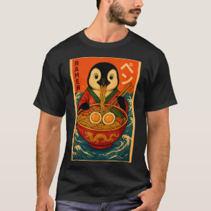 Penguin Eating Ramen Japanese Noodles Funny  T-Shirt