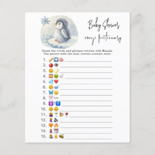 Penguin - Emoji picture game baby shower