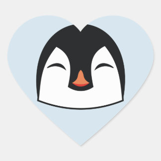 Penguin Face Heart Sticker