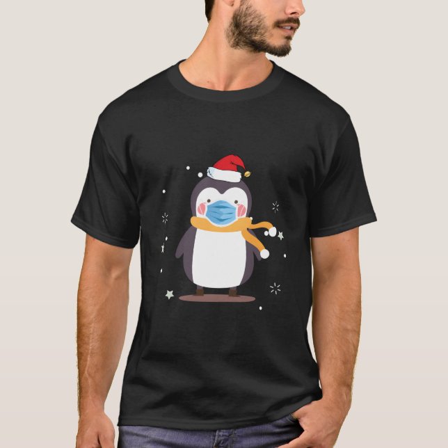 Penguin Face Santa Penguin T-Shirt (Front)