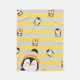 penguin falls fleece blanket