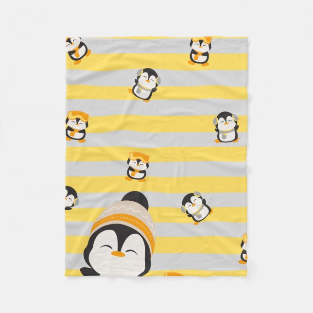 penguin falls fleece blanket (Front)
