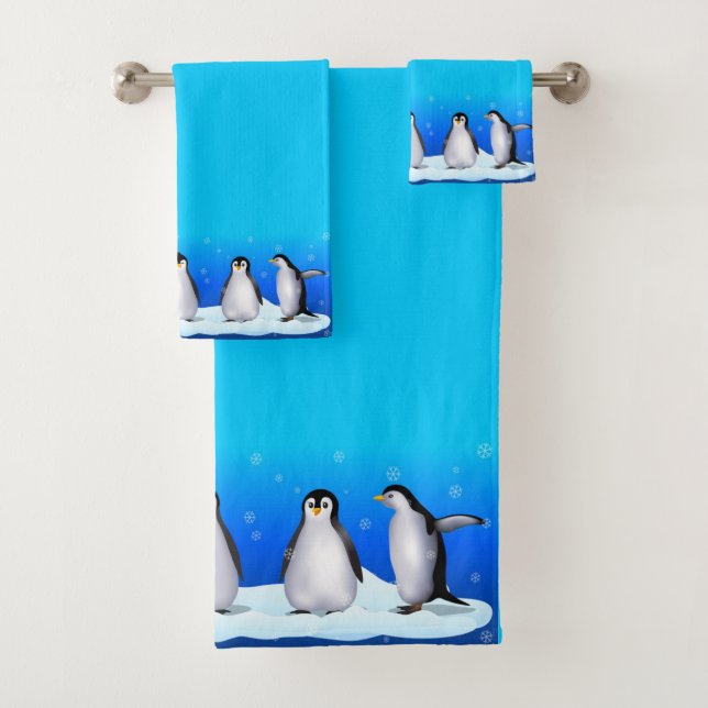 Penguin Family Bath Towel Set (Insitu)