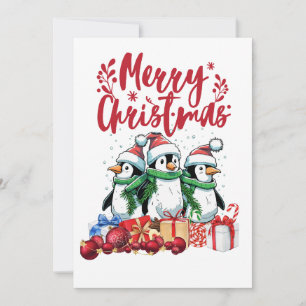 Penguin Family Christmas Holiday Card
