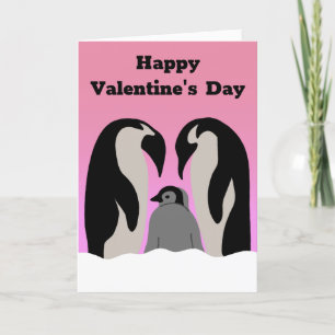 Penguin Family Cute Valentine's Day for Relatives Card