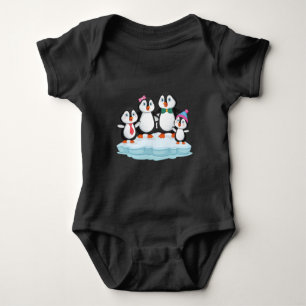 Penguin family love gift christmas birthday baby bodysuit