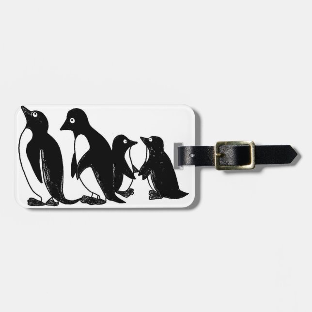 Penguin Family Luggage Tag (Front Horizontal)