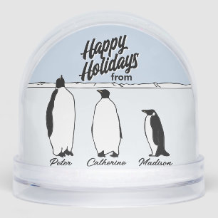 Penguin Family Personalized Christmas Snow Globe