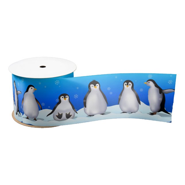 Penguin Family Satin Ribbon (Spool)