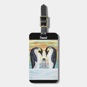 Penguin Family with Baby Penguin Luggage Tag