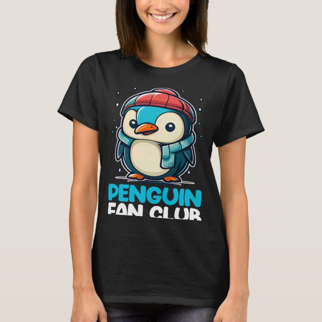 Penguin Fan Club Cute Penguin  Zoo Kids Boys Girls T-Shirt (Front)