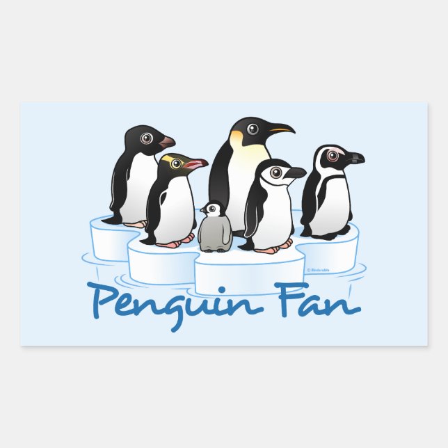 Penguin Fan Rectangular Sticker (Front)