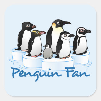 Penguin Fan Square Sticker