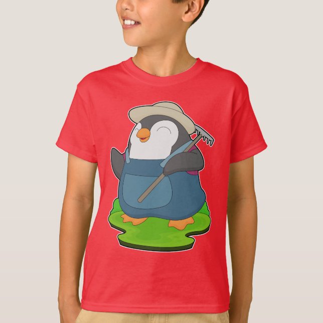 Penguin Farmer Rake T-Shirt (Front)