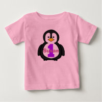 Penguin First Birthday Girl Shirt